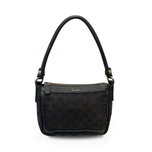 Gucci Monogram Leather Canvas Shoulder Bag