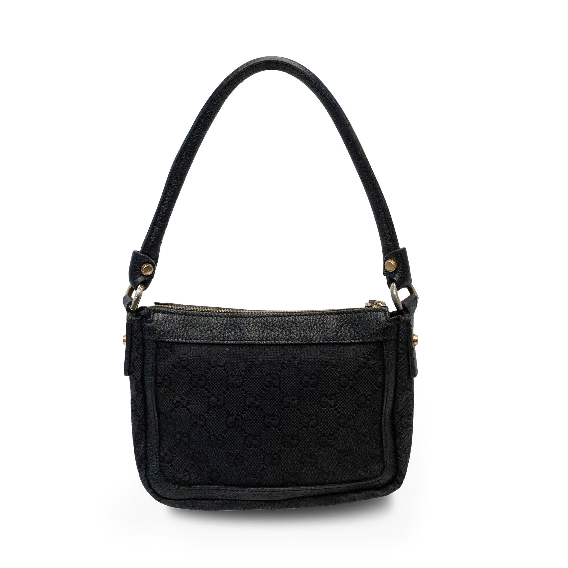 Gucci Monogram Leather Canvas Shoulder Bag
