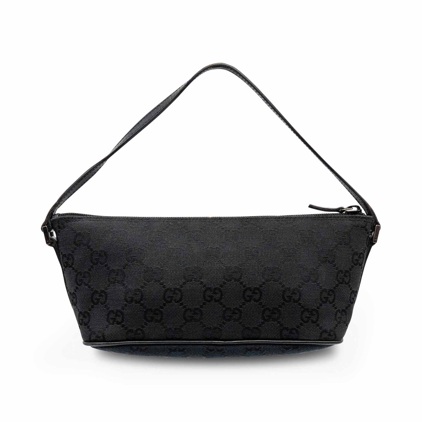Gucci Monogram Pochette Leather Canvas Shoulder Bag