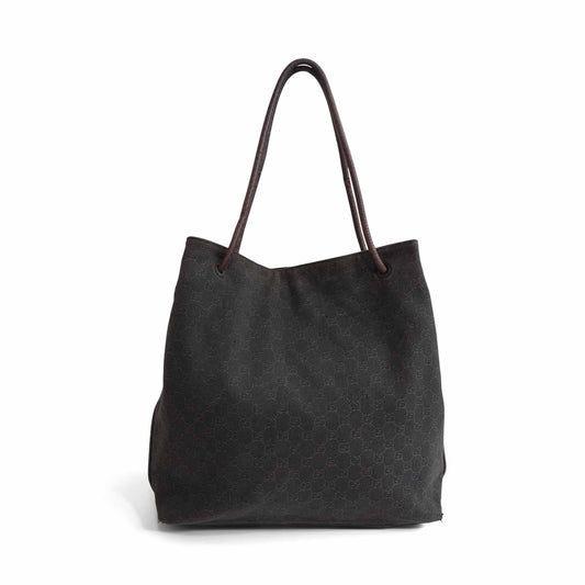 Gucci Monogram Leather Canvas Tote