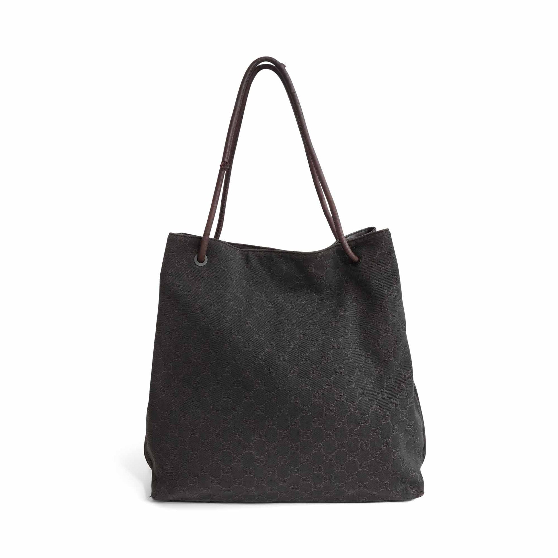 Gucci Monogram Leather Canvas Tote