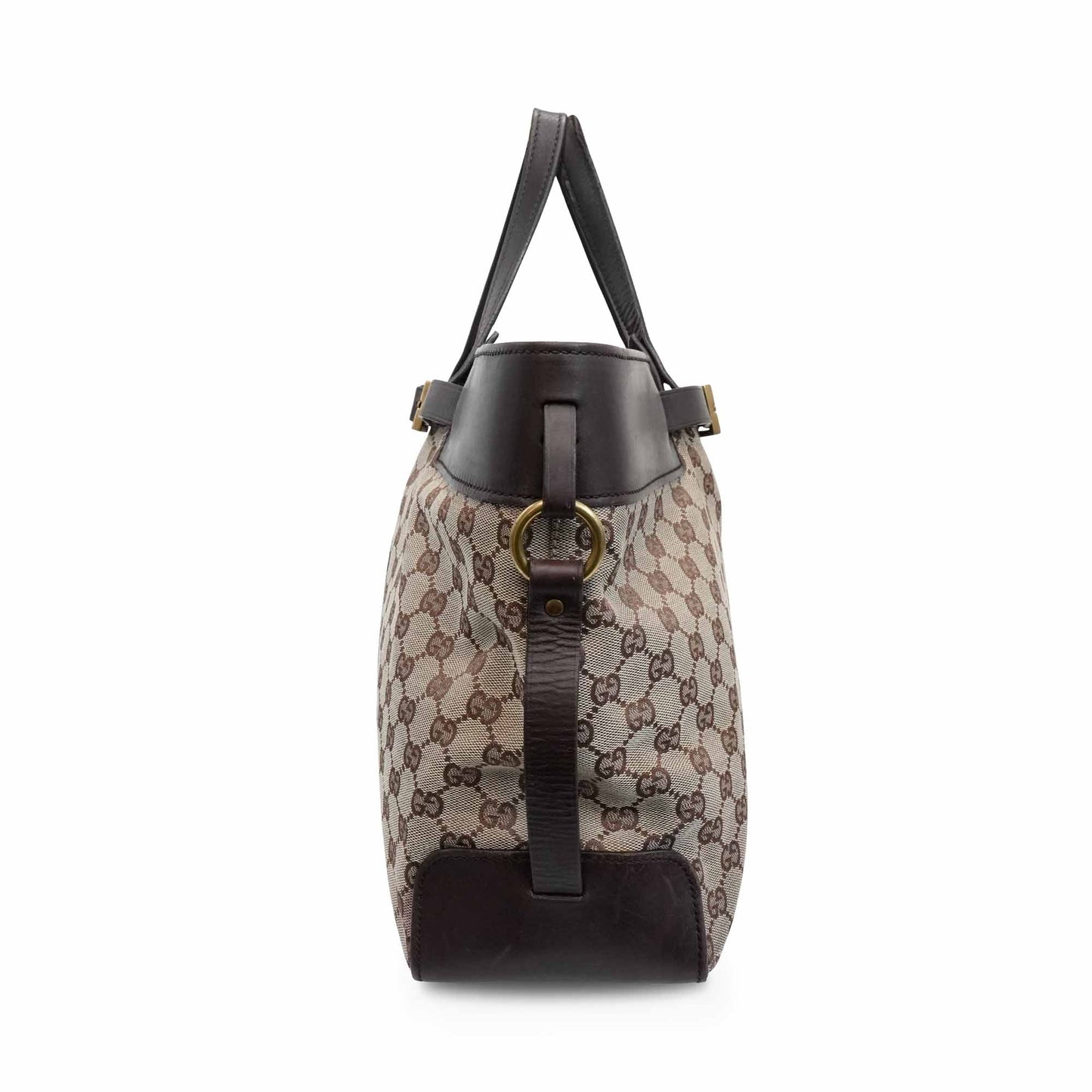 Gucci Monogram Leather Canvas Tote