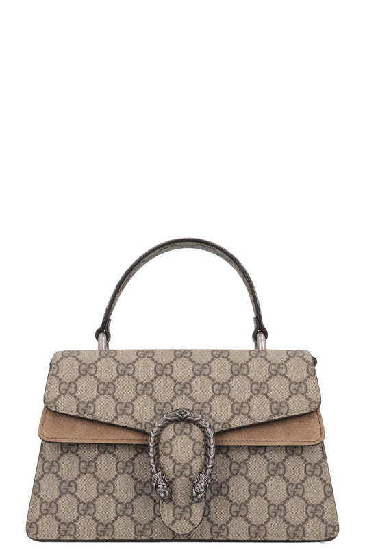 GUCCI Dionysus Top Handle Bag GG Supreme Beige
