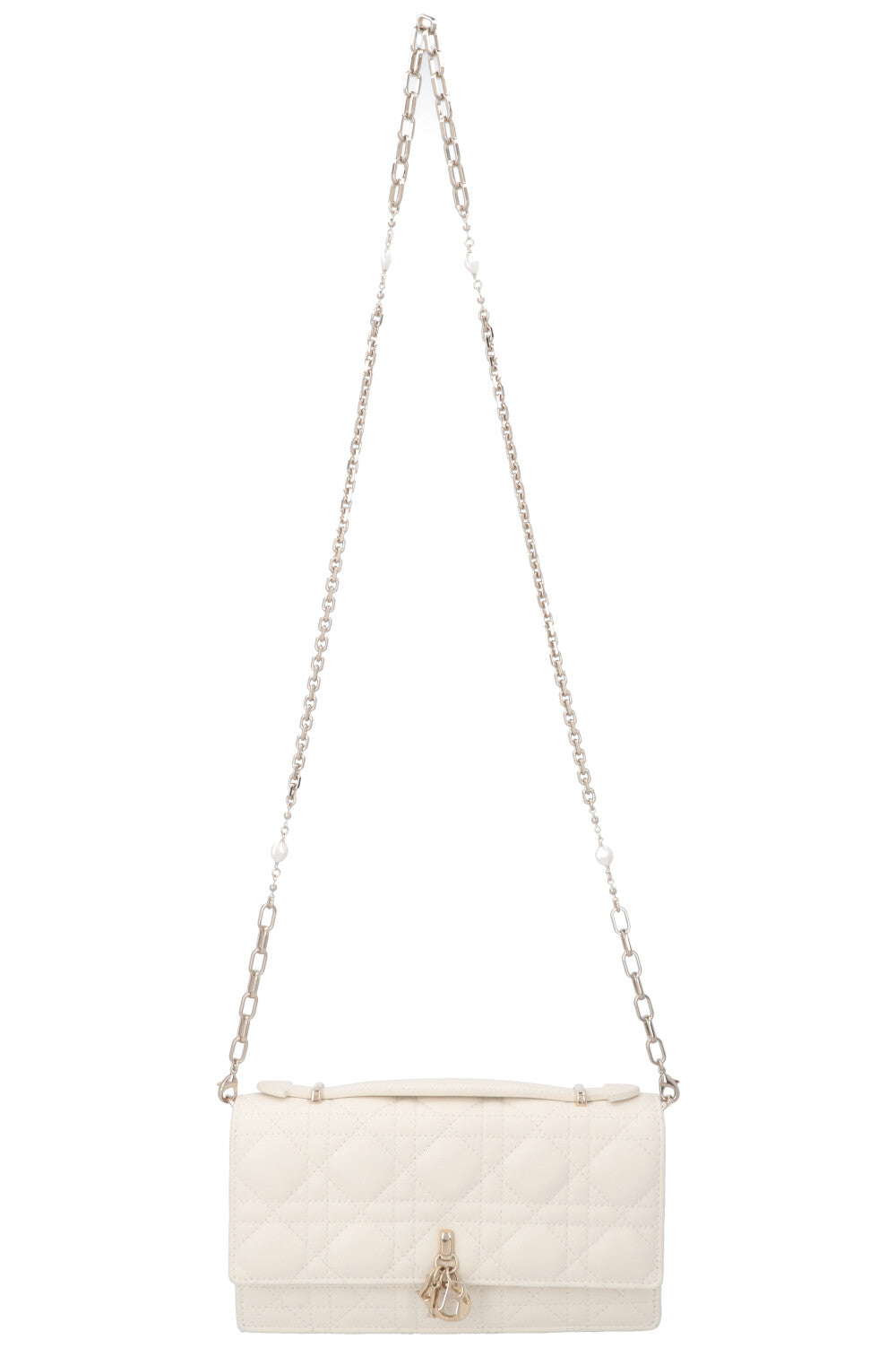 CHRISTIAN DIOR My Dior Top Handle Bag Cannage White Leather