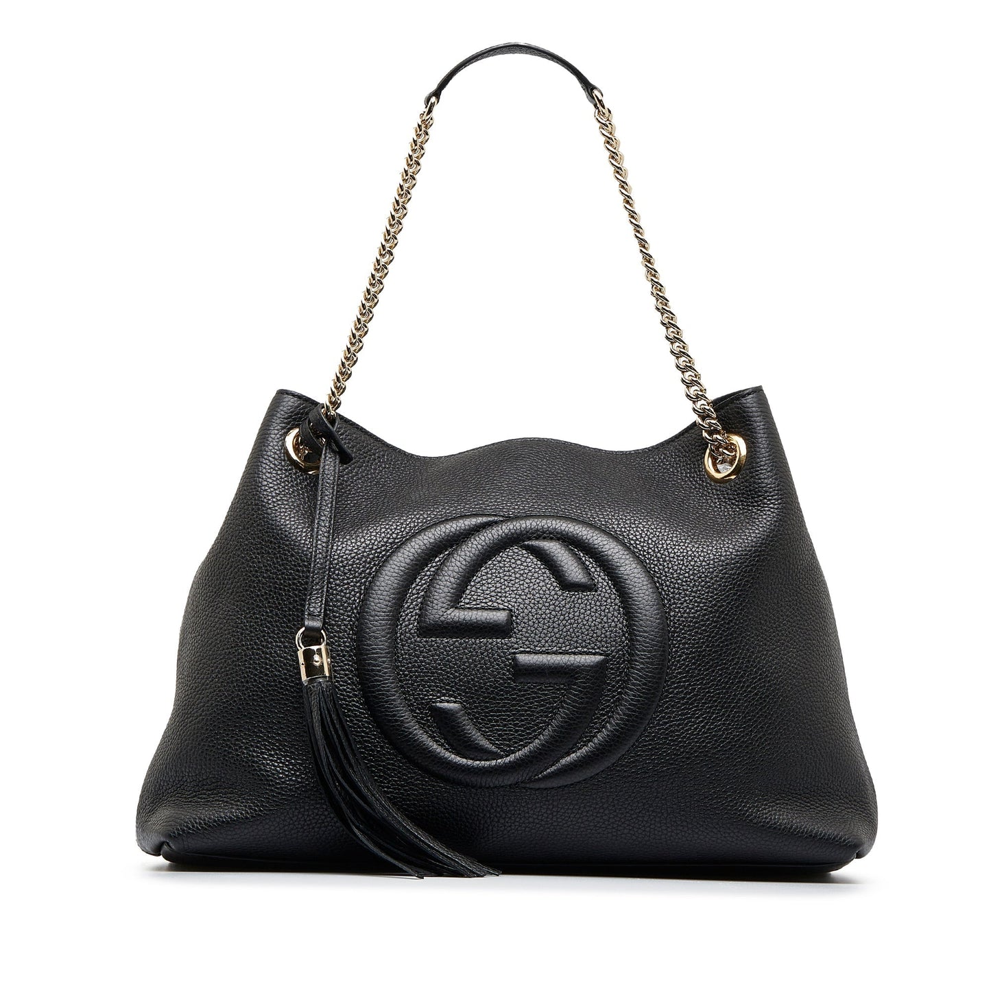 Gucci Soho Black Leather Chain Tote
