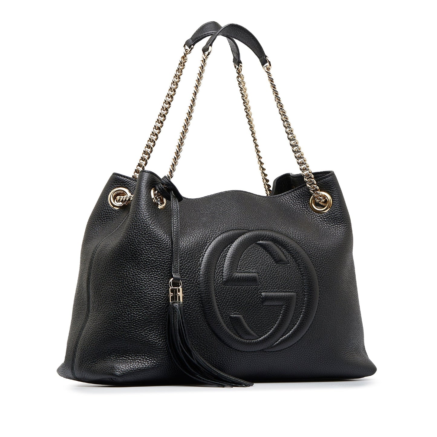 Gucci Soho Black Leather Chain Tote