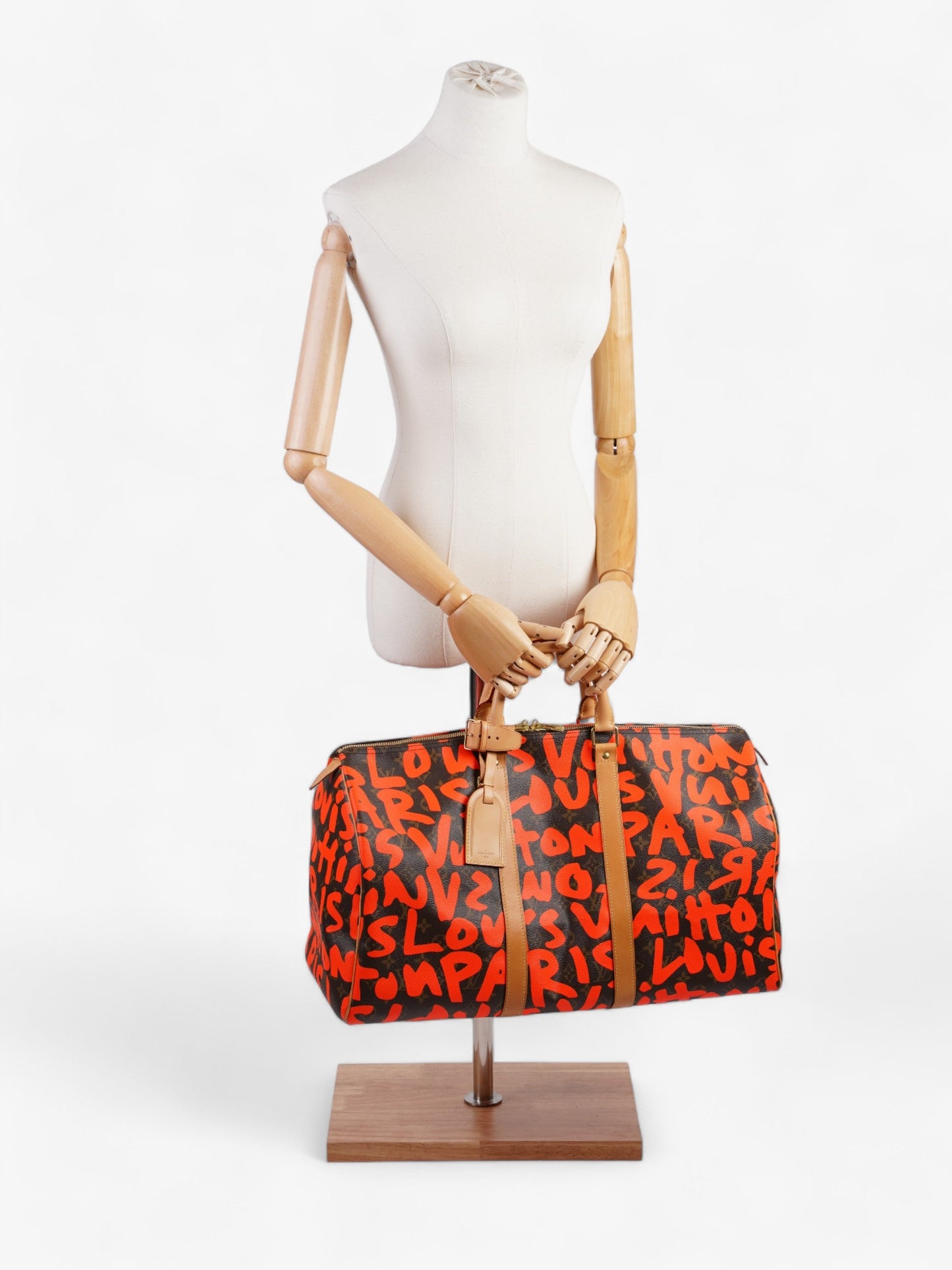  Louis Vuitton Keepall Graffiti 50 Monogram / Orange Coated Canvas