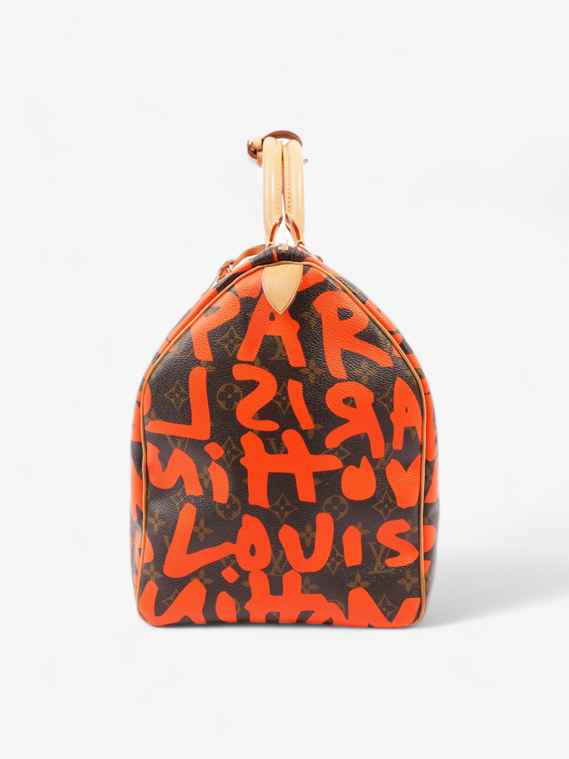  Louis Vuitton Keepall Graffiti 50 Monogram / Orange Coated Canvas