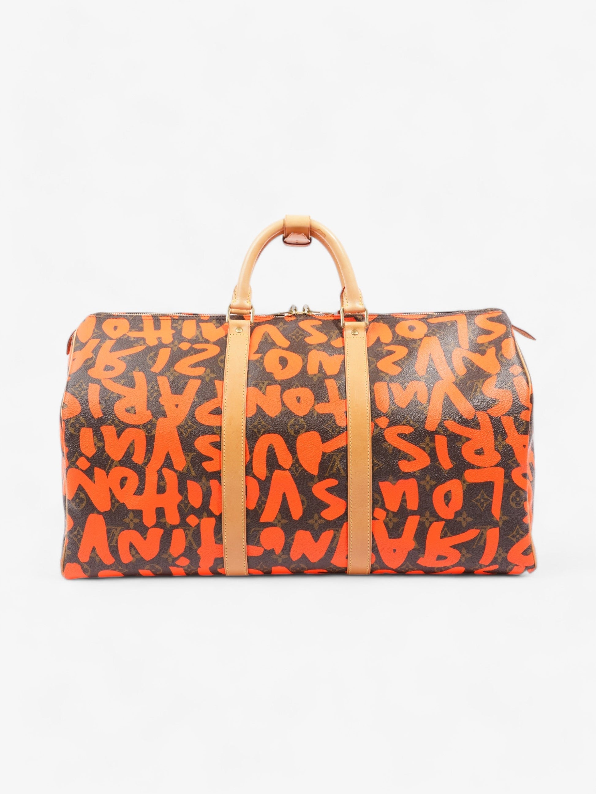  Louis Vuitton Keepall Graffiti 50 Monogram / Orange Coated Canvas