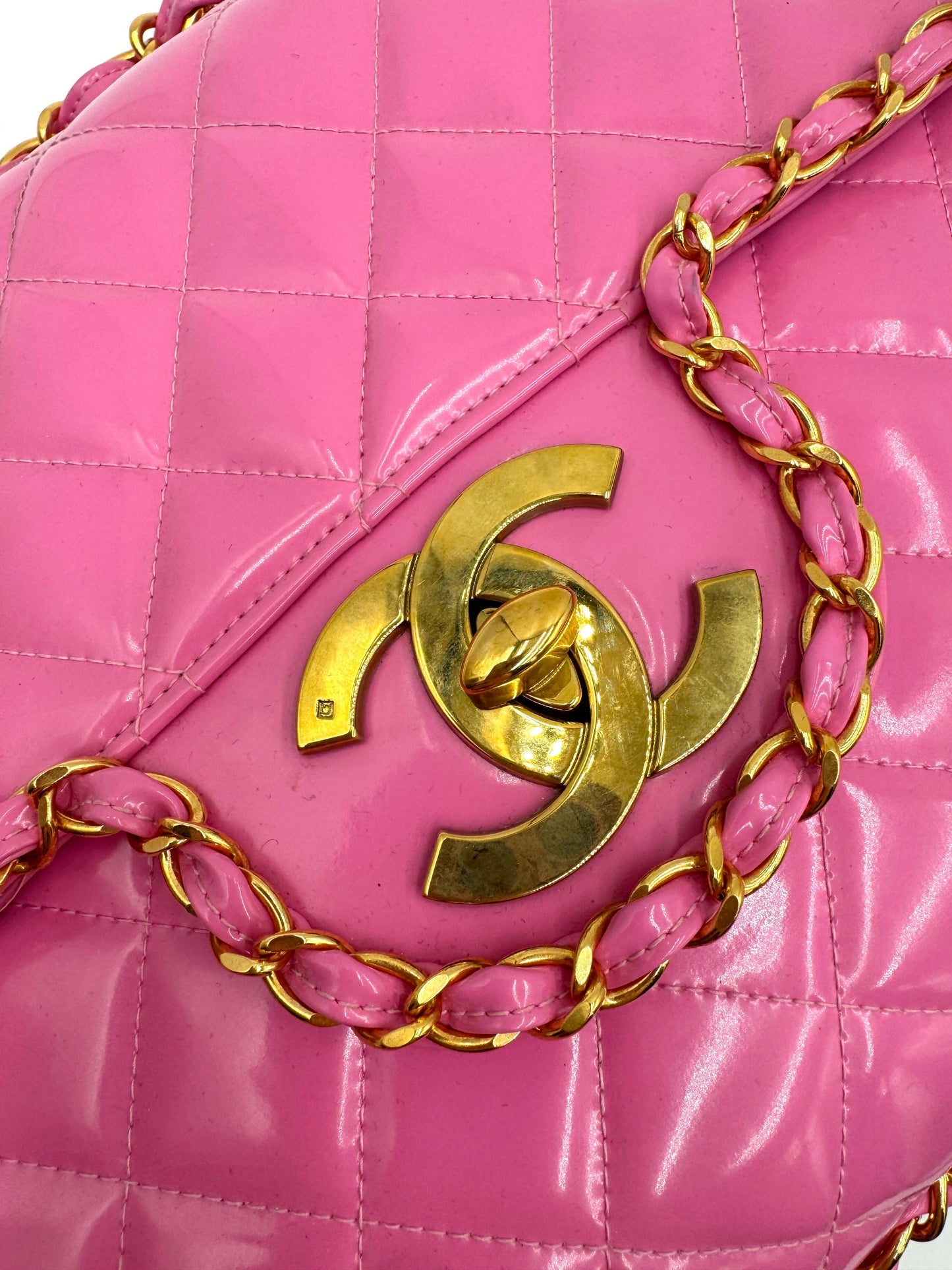 Chanel 1995 Barbie Pink Chainlink Maxi Flap Bag