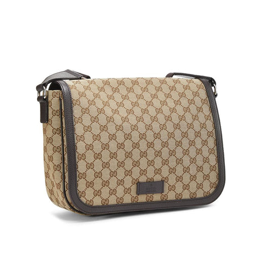 Gucci Leather Canvas Shoulder Bag