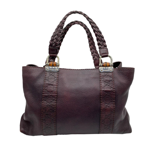 Gucci Bamboo Bar Leather Tote Bag (SHG-36986)