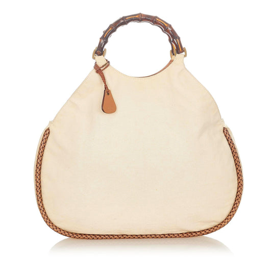 Gucci Bamboo Canvas Handbag (SHG-20998)