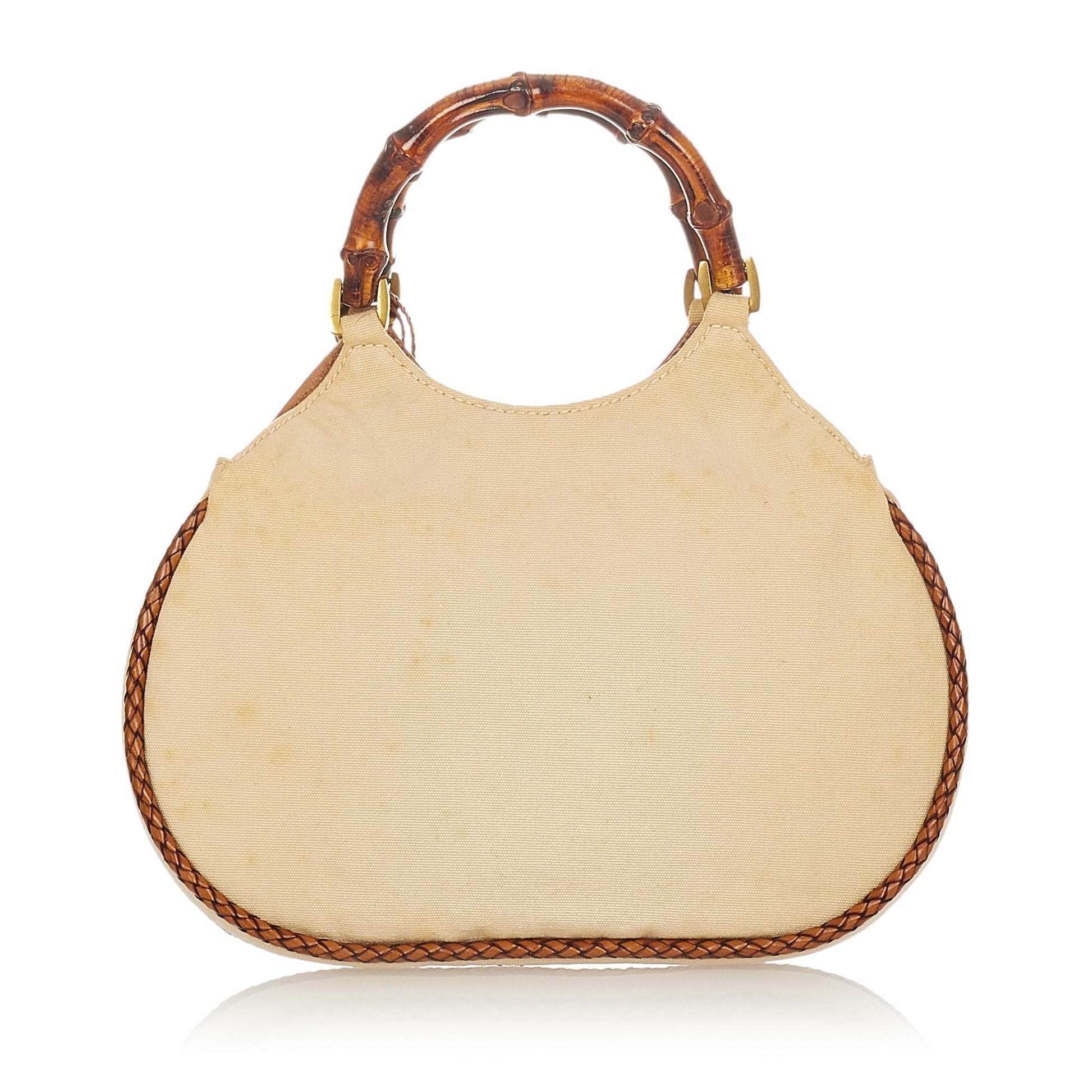 Gucci Bamboo Canvas Handbag (SHG-25145)