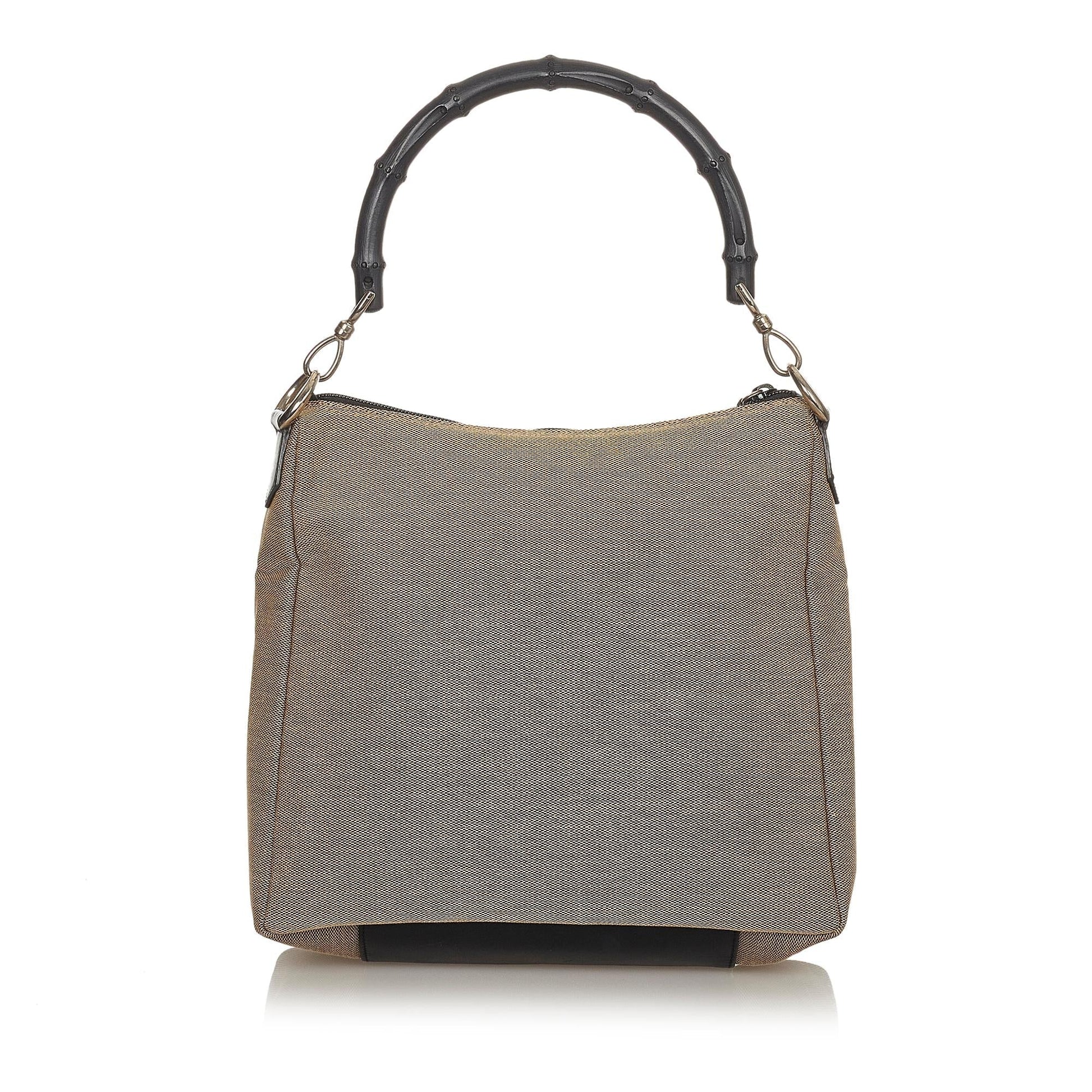 Gucci Bamboo Canvas Handbag (SHG-fCN2xU)