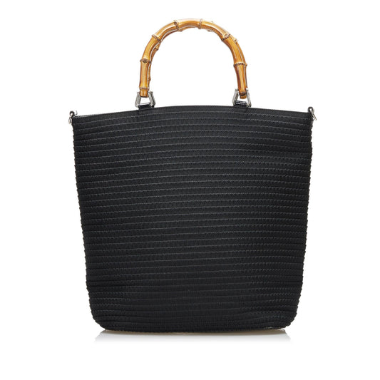 Gucci Bamboo Canvas Satchel (SHG-36575)