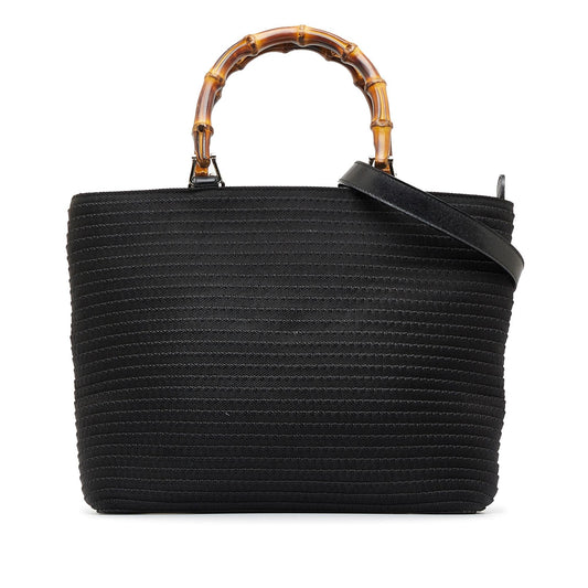 Gucci Bamboo Canvas Satchel (SHG-FgYljs)