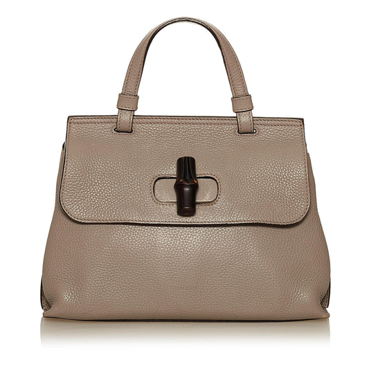 Gucci Bamboo Daily Leather Satchel (SHG-29526)