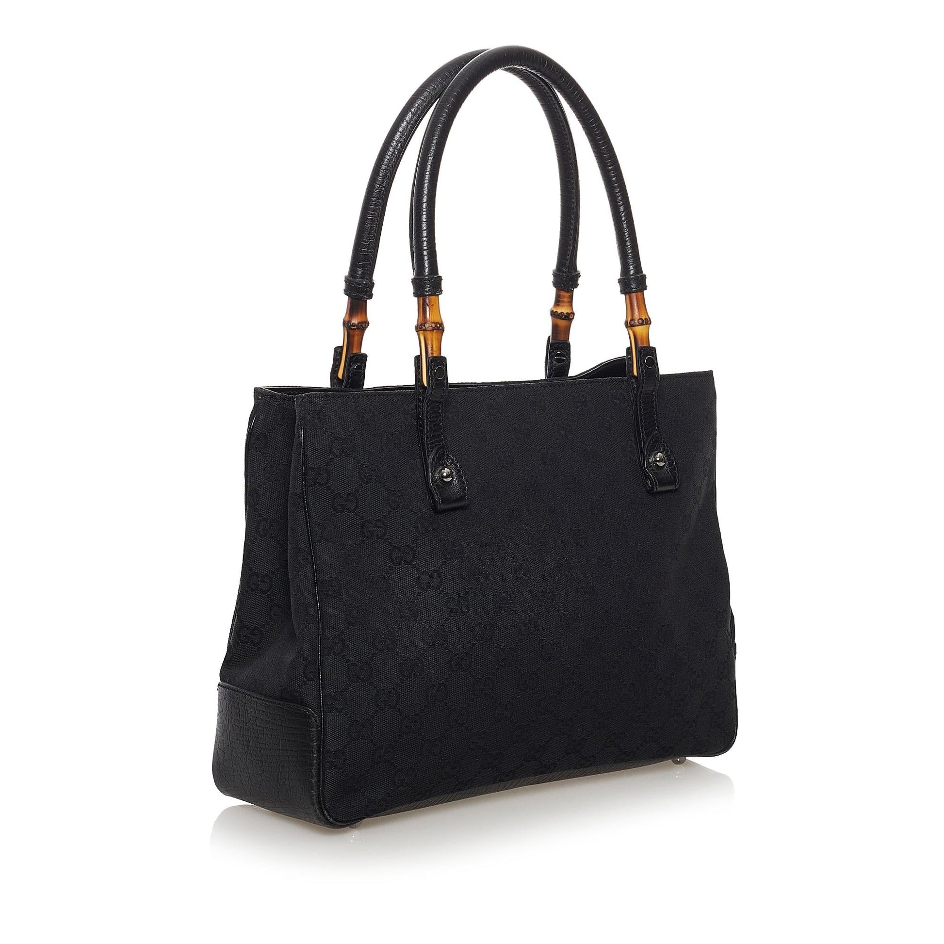Gucci Bamboo GG Canvas Handbag (SHG-oMcH0c)