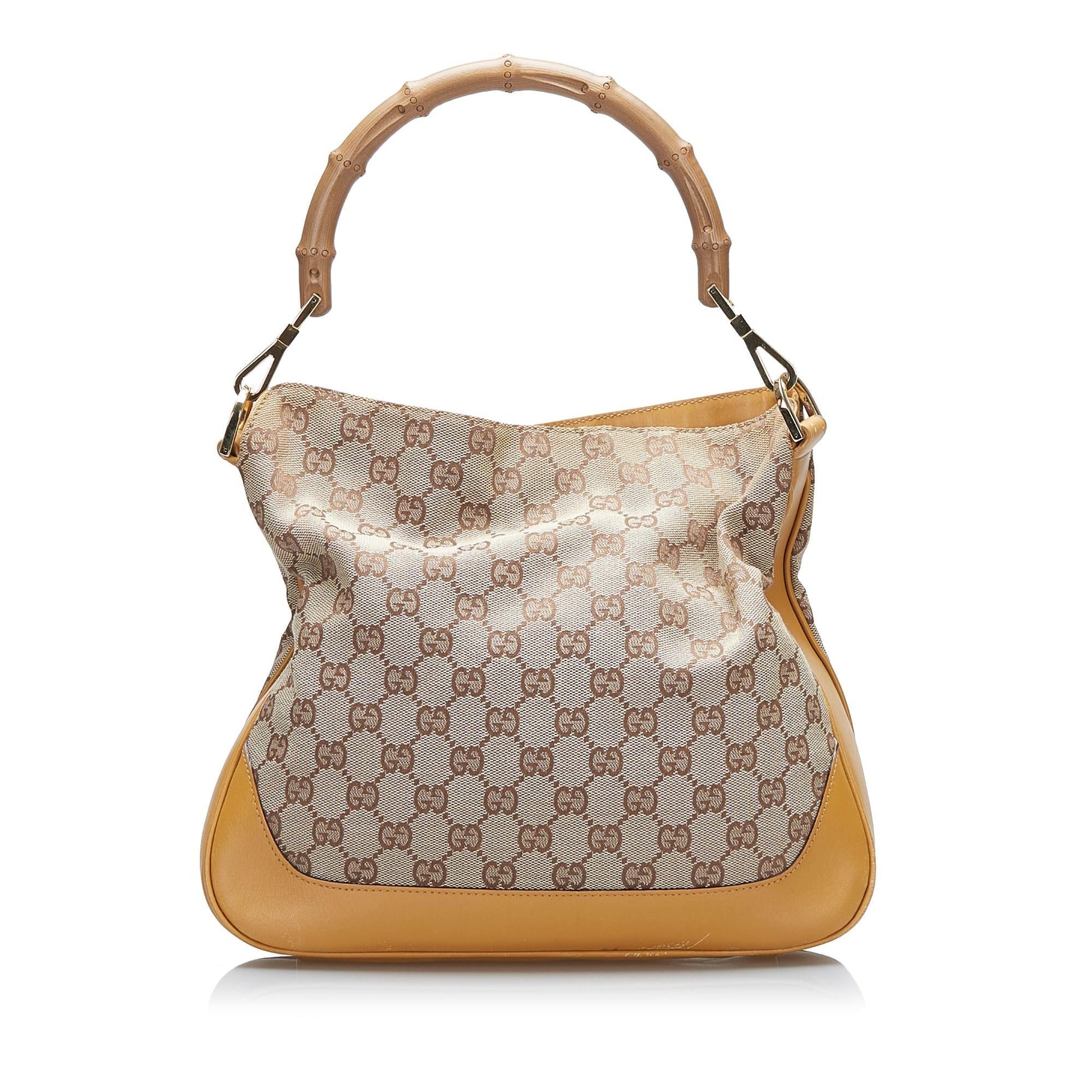 Gucci Bamboo GG Canvas Web Satchel (SHG-BEtU6T)