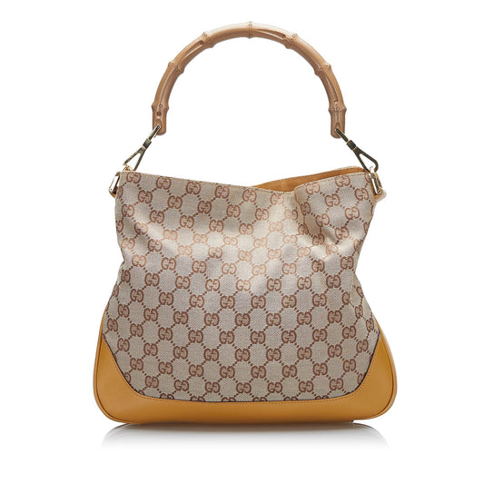 Gucci Bamboo GG Canvas Web Satchel (SHG-BEtU6T)