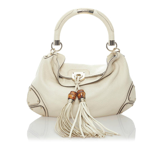 Gucci Bamboo Indy Leather Satchel (SHG-31888)