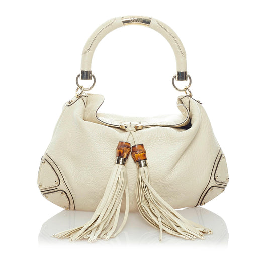 Gucci Bamboo Indy Leather Satchel (SHG-32436)
