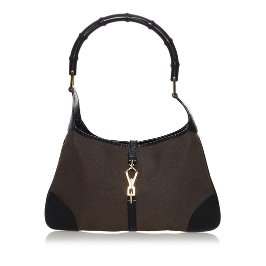 Gucci Bamboo Jackie Canvas Shoulder Bag (SHG-32753)