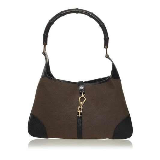 Gucci Bamboo Jackie Canvas Shoulder Bag (SHG-34844)