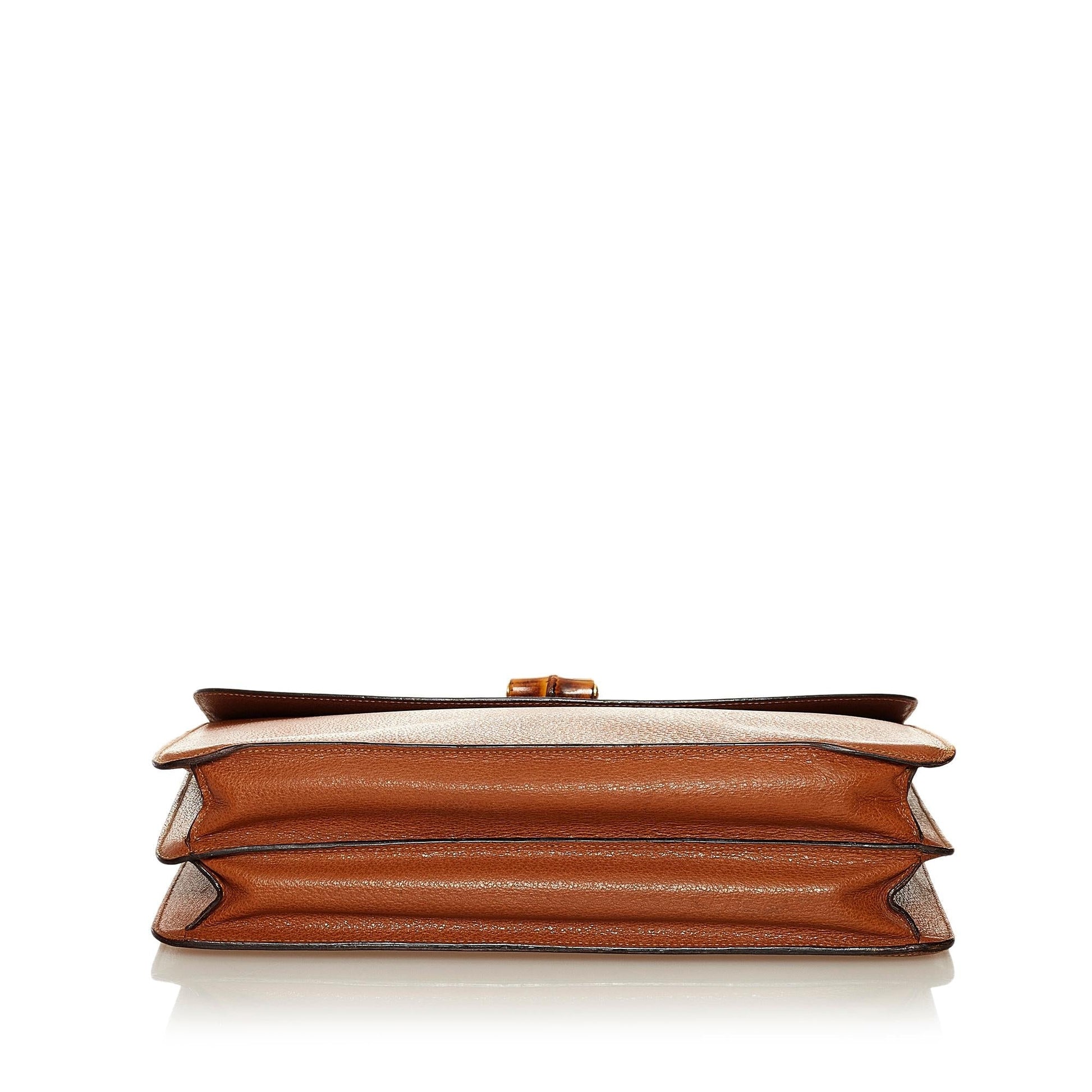 Gucci Bamboo Leather Business Bag (SHG-35046)