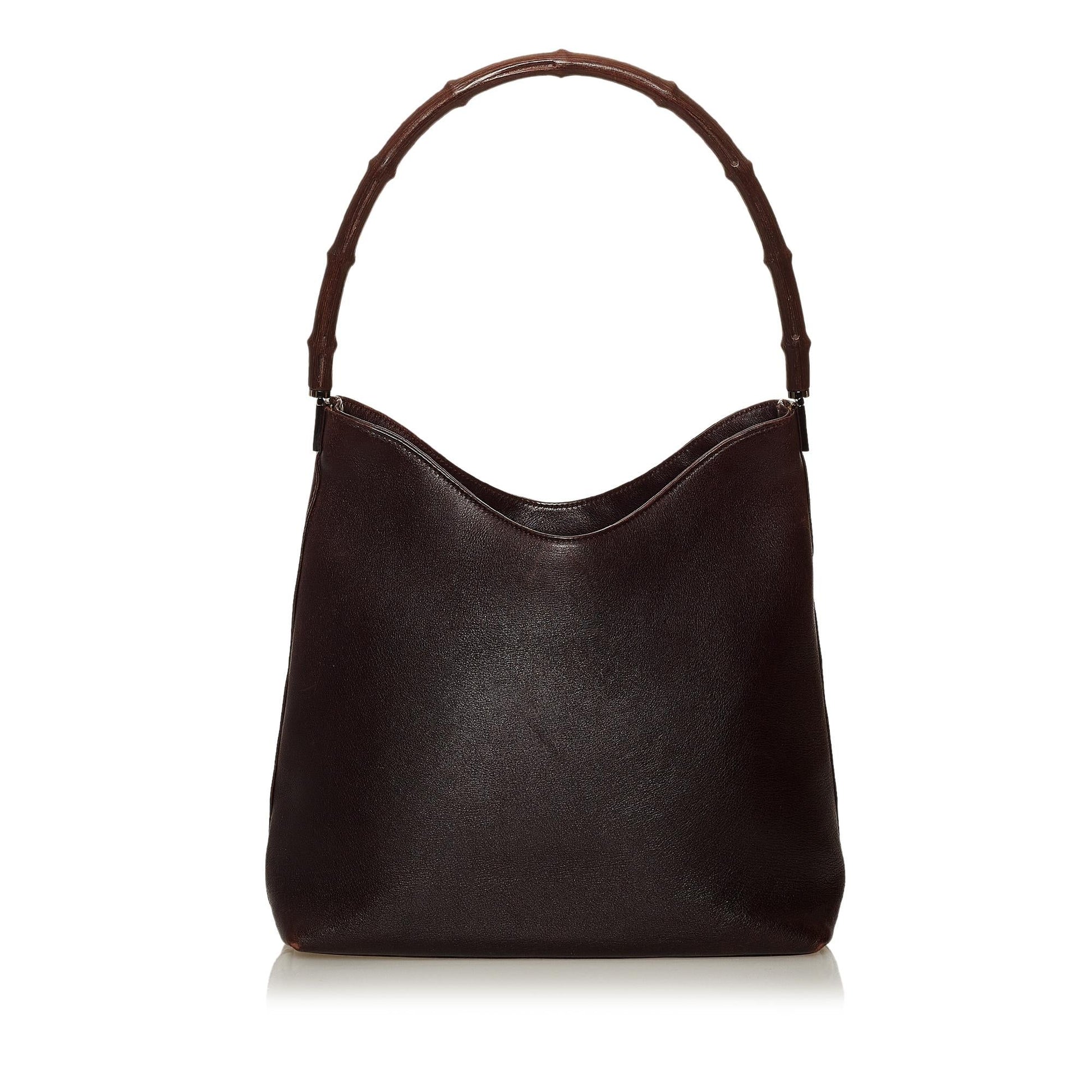 Gucci Bamboo Leather Shoulder Bag Style 13