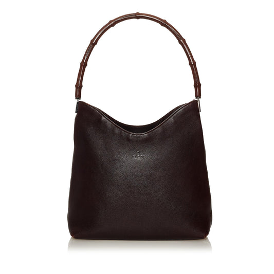 Gucci Bamboo Leather Shoulder Bag (SHG-28393)