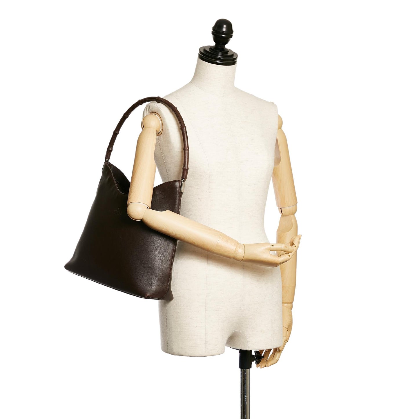 Gucci Bamboo Leather Shoulder Bag (SHG-28393)