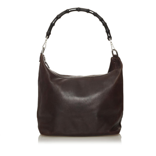 Gucci Bamboo Leather Shoulder Bag (SHG-29052)