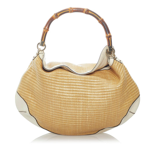 Gucci Bamboo Peggy Raffia Satchel (SHG-31391)