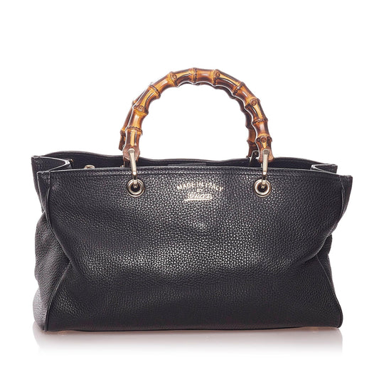 Gucci Bamboo Shopper Leather Handbag (SHG-29041)