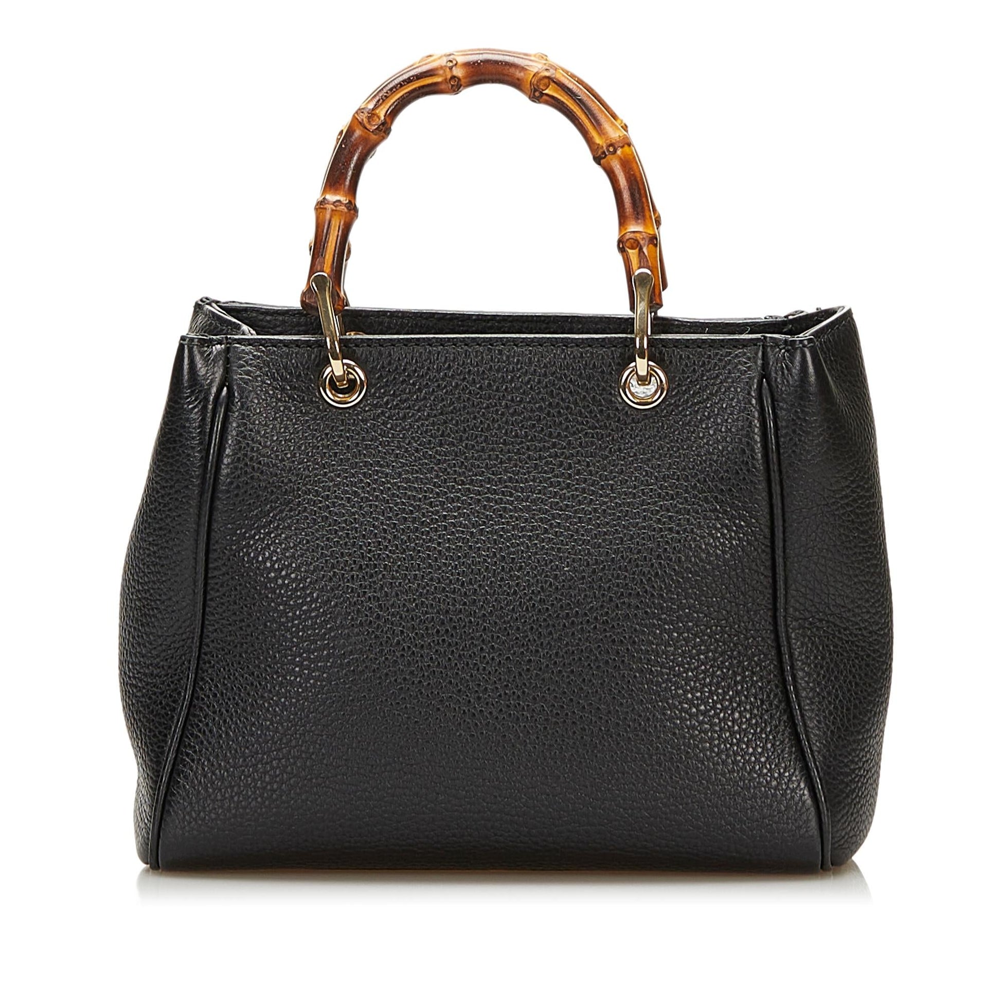 Gucci Bamboo Shopper Leather Handbag (SHG-35966)