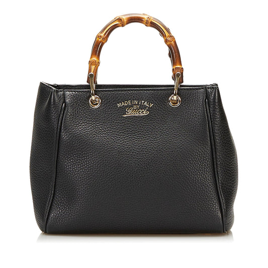 Gucci Bamboo Shopper Leather Handbag (SHG-35966)