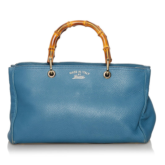 Gucci Bamboo Shopper Leather Satchel (SHG-30162)