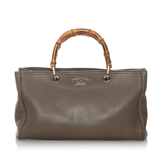 Gucci Bamboo Shopper Leather Satchel (SHG-30317)