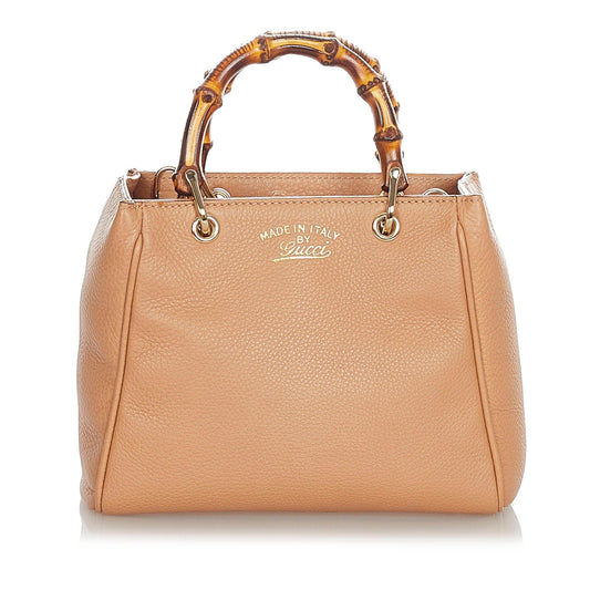 Gucci Bamboo Shopper Leather Satchel (SHG-31060)