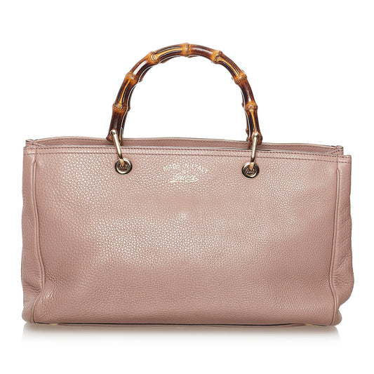 Gucci Bamboo Shopper Leather Satchel (SHG-31745)