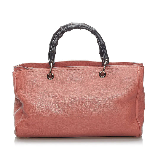Gucci Bamboo Shopper Leather Satchel (SHG-34222)