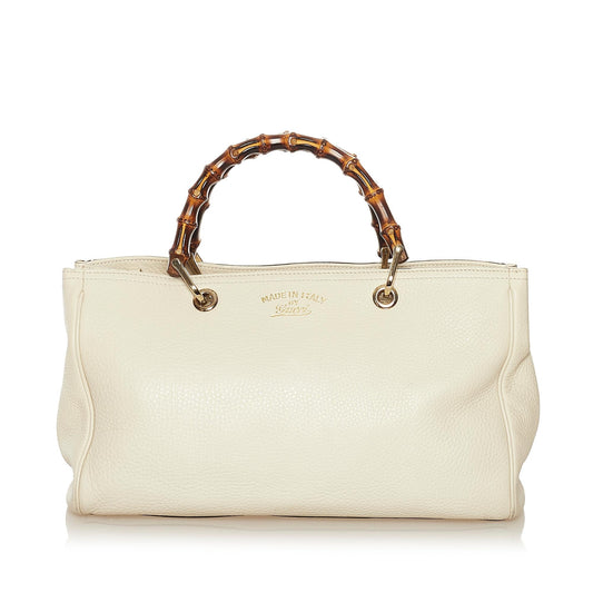 Gucci Bamboo Shopper Leather Satchel (SHG-34372)