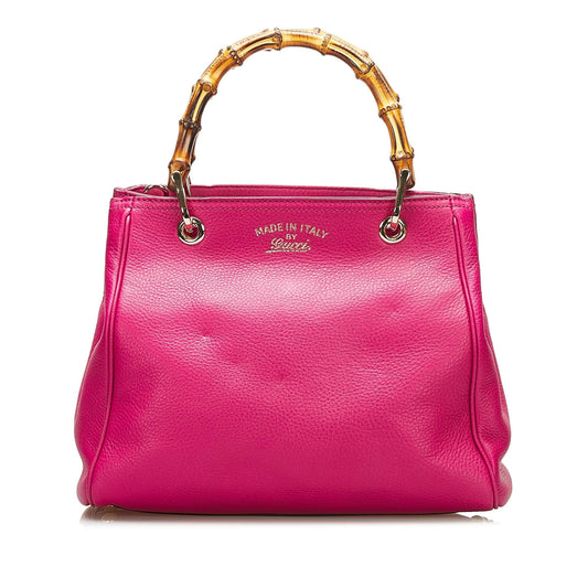 Gucci Bamboo Shopper Leather Satchel (SHG-35955)