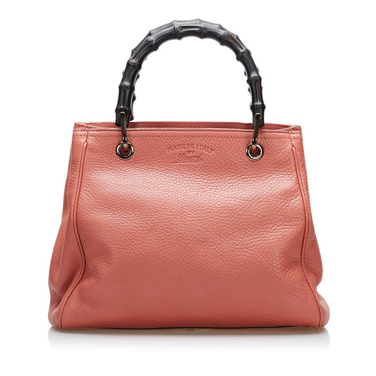 Gucci Bamboo Shopper Leather Satchel (SHG-36701)