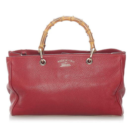Gucci Bamboo Shopper Leather Satchel (SHG-37606)