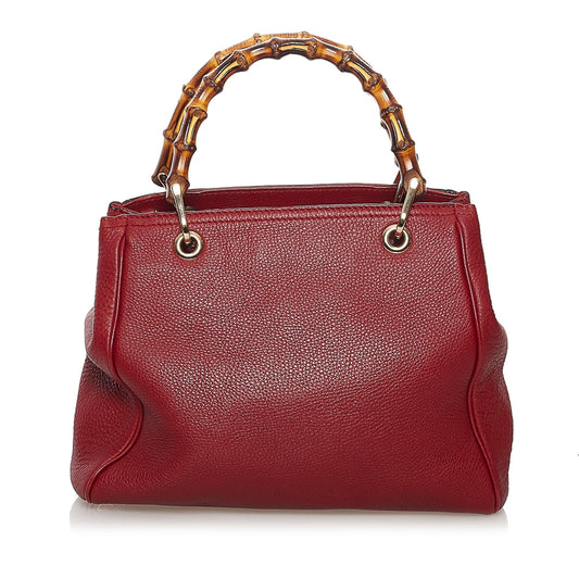 Gucci Bamboo Shopper Leather Satchel (SHG-37607)