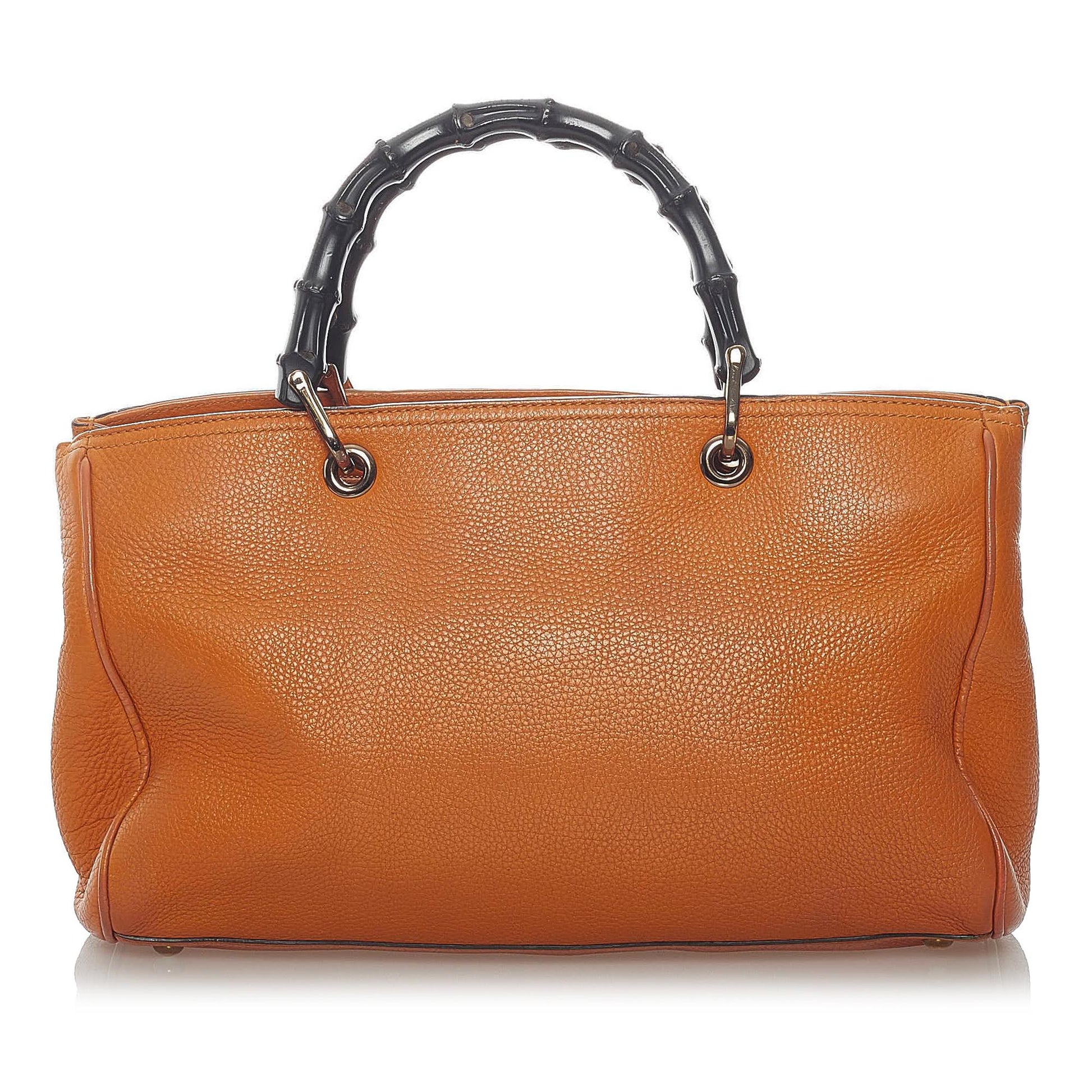 Gucci Bamboo Shopper Leather Satchel (SHG-37617)