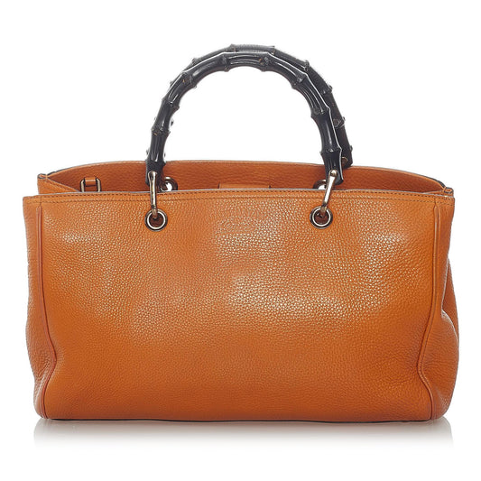 Gucci Bamboo Shopper Leather Satchel (SHG-37617)